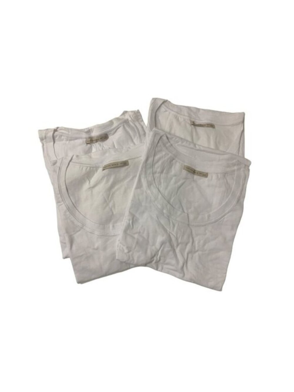 Bundle Of 4 Womens White Scoop Neck Tees Lightweight